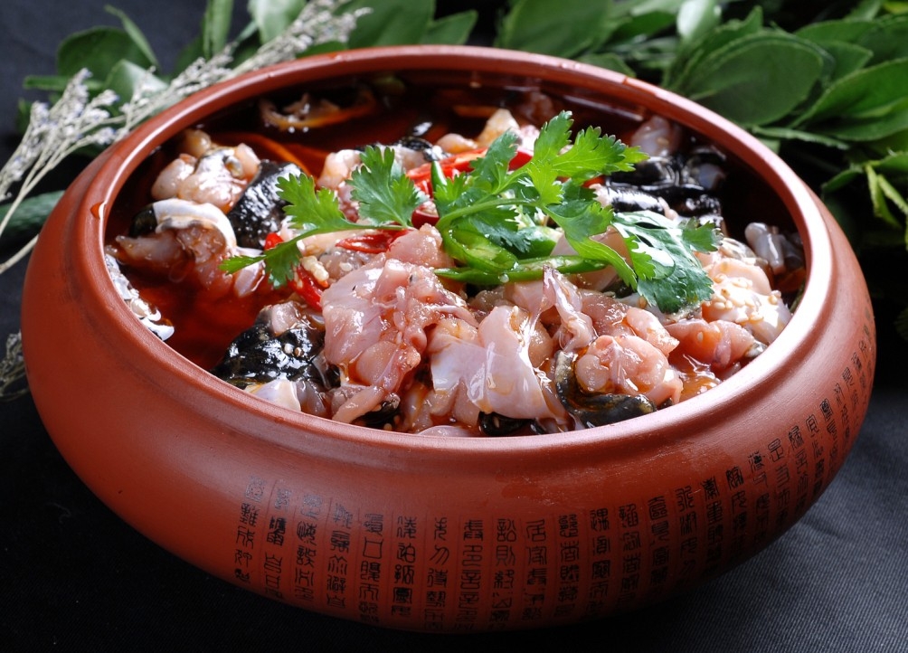 餐饮美食川菜老坛野菌牛蛙高清图片