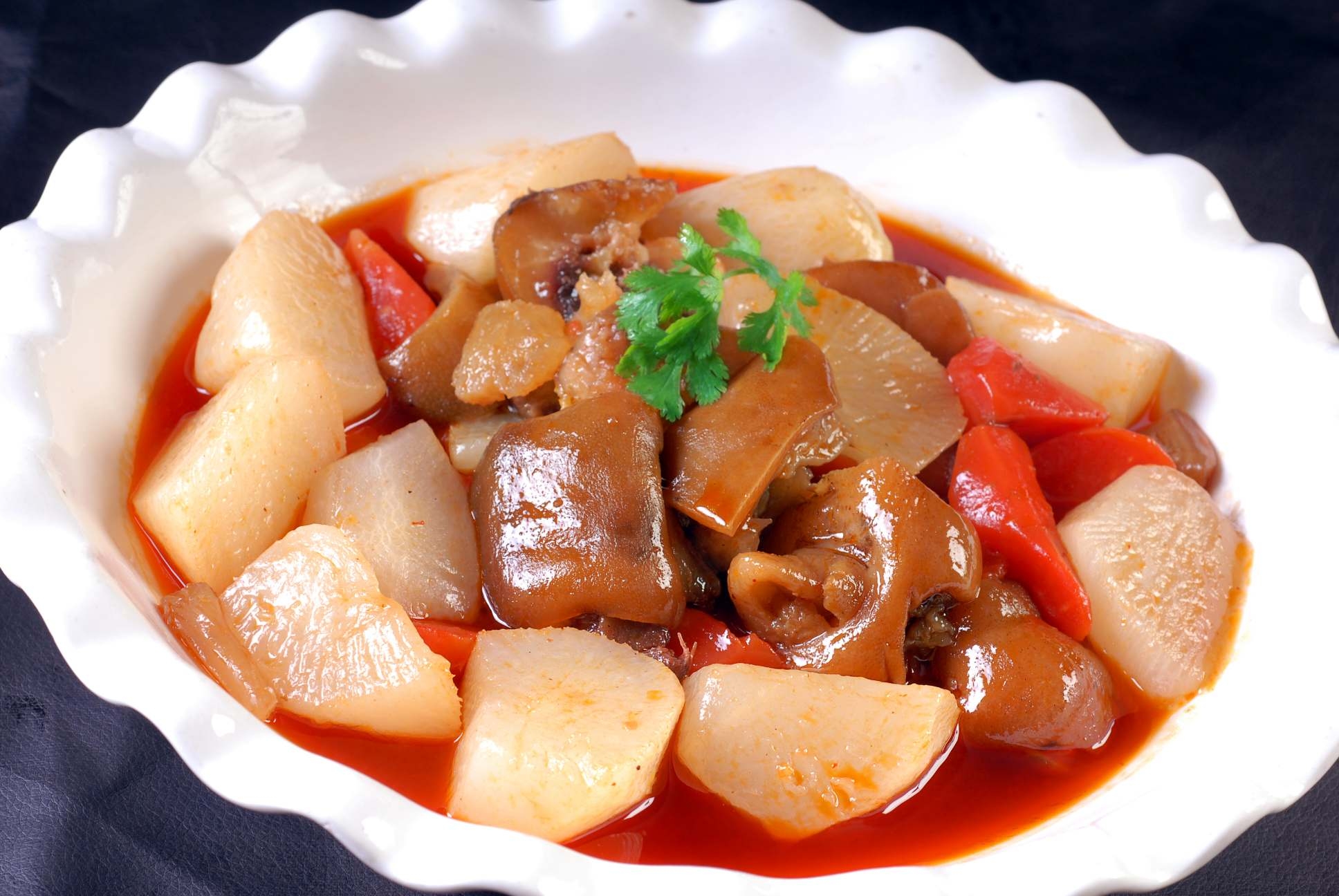 餐饮美食川菜萝卜牛掌高清图片