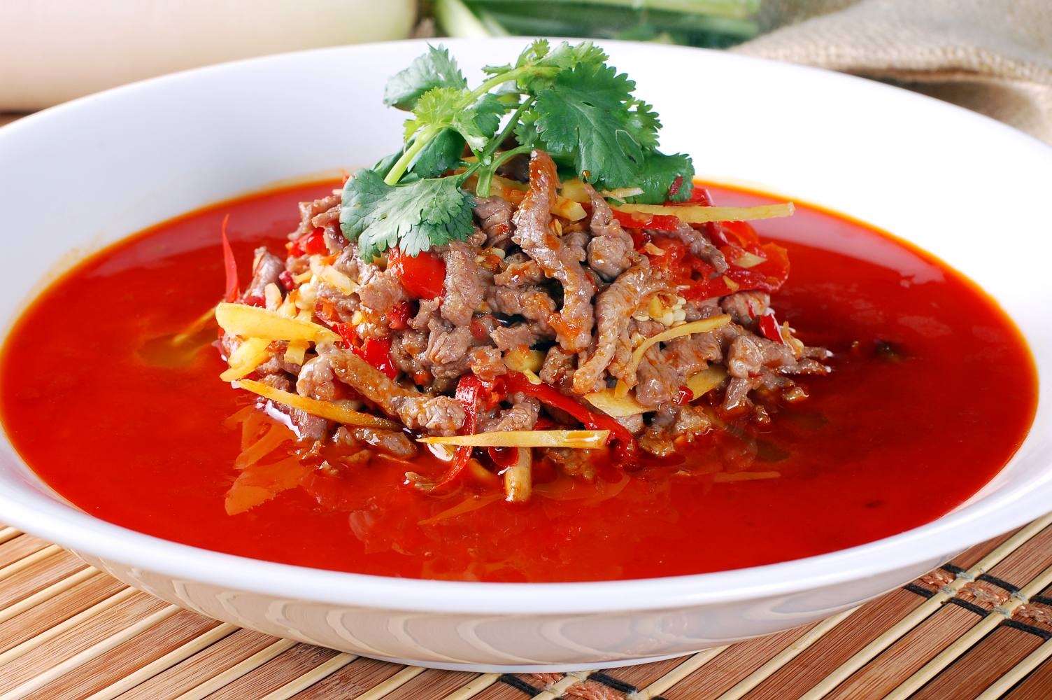 茶树菇羊肉丝高清图片