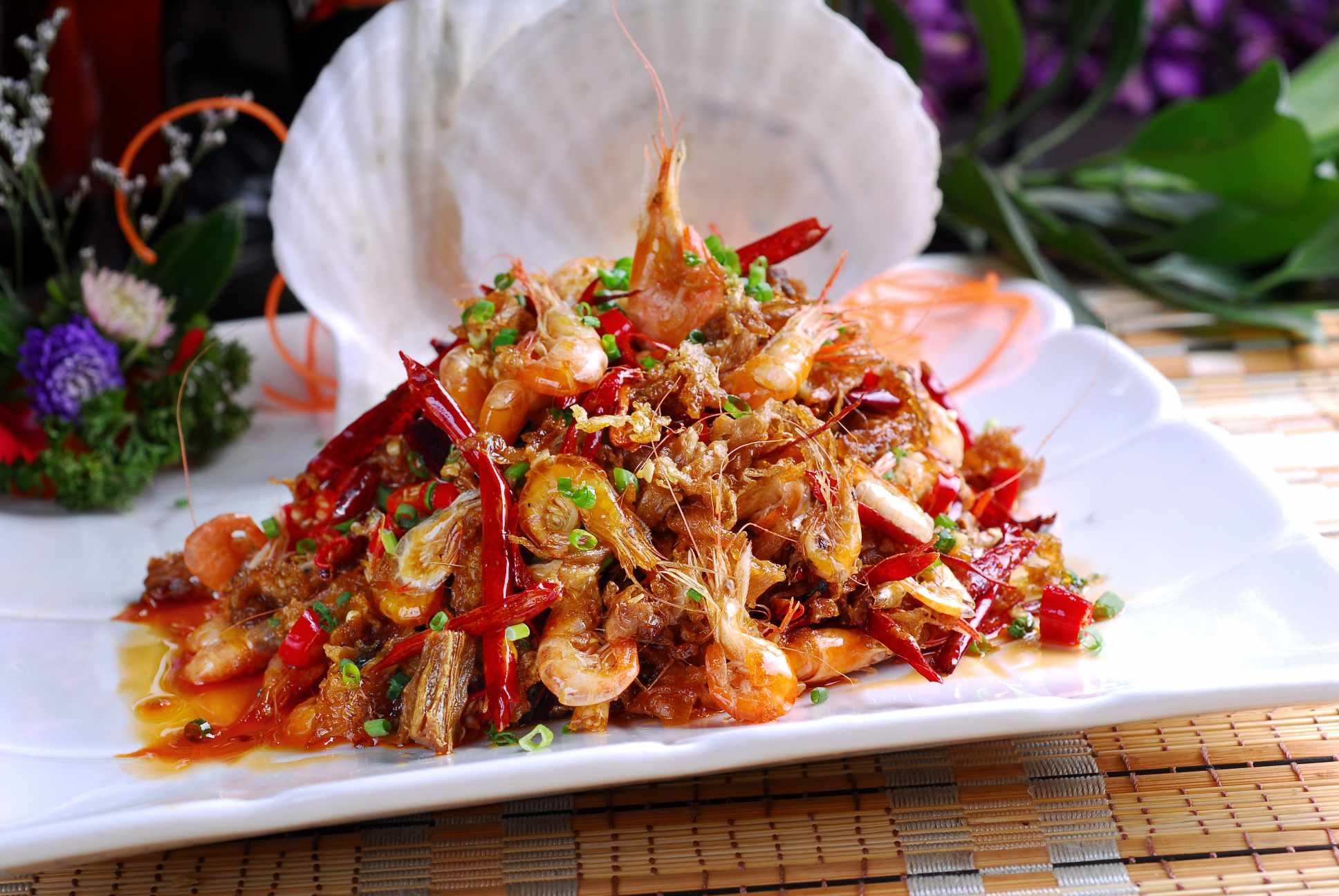 高清图片餐饮美食川菜梅干菜炒河虾高清图片