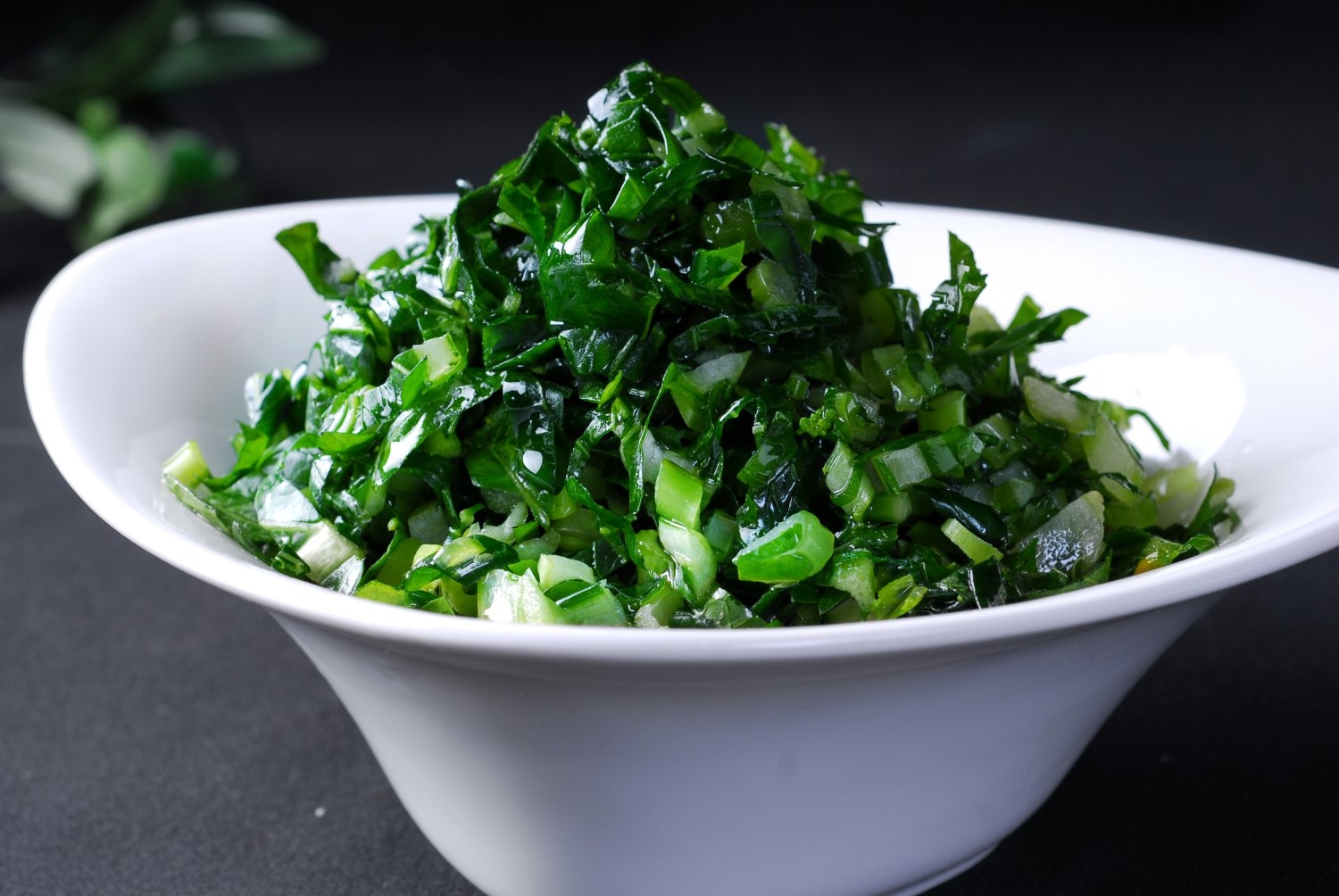 餐饮美食川菜鸡汁青菜钵1高清图片