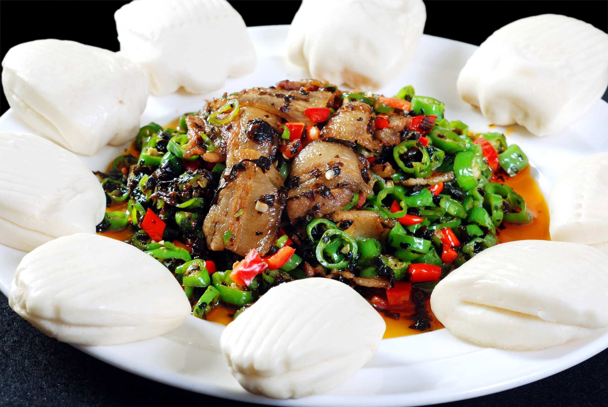 餐饮美食夹饼回锅肉高清图片