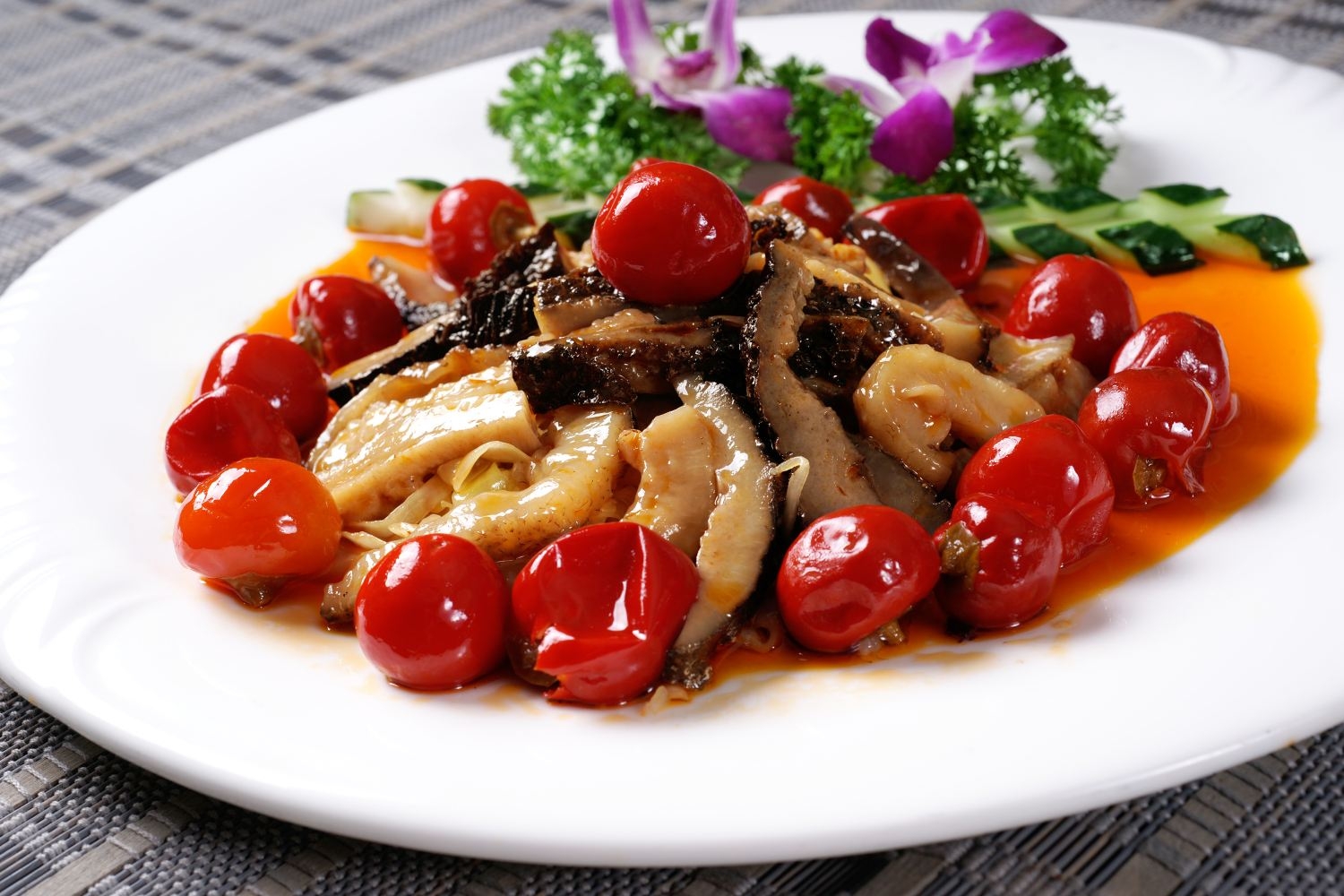 餐饮美食干捞梅花参高清图片