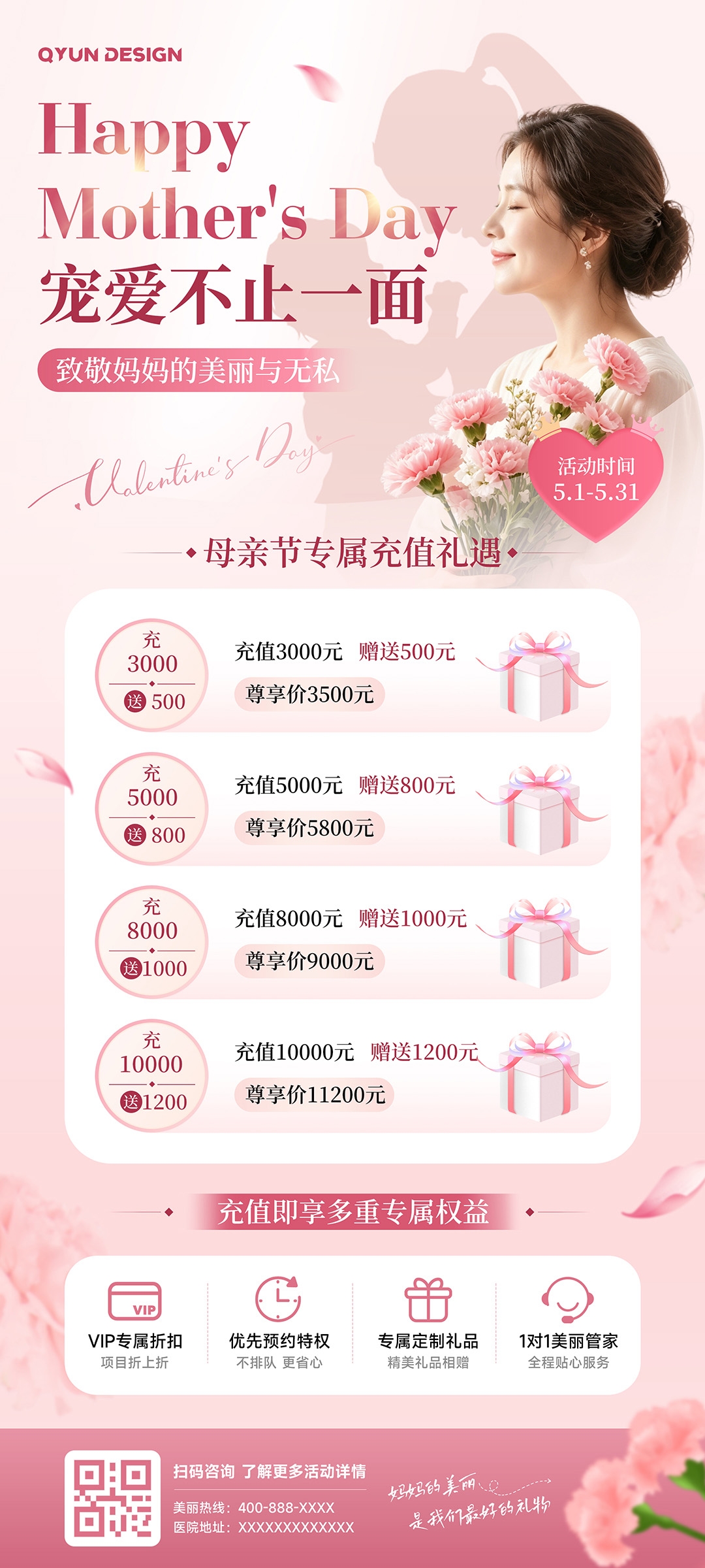 母亲节妇女节医美活动海报