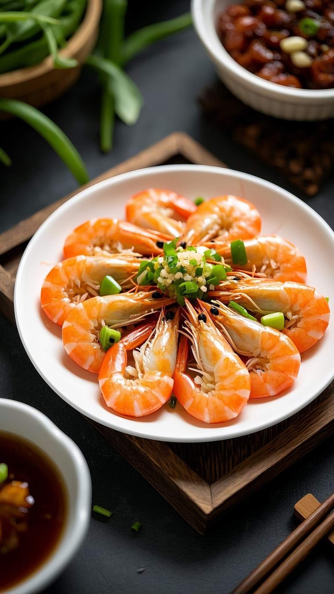 大虾鲜甜美味海鲜白灼清蒸美食可口JPG