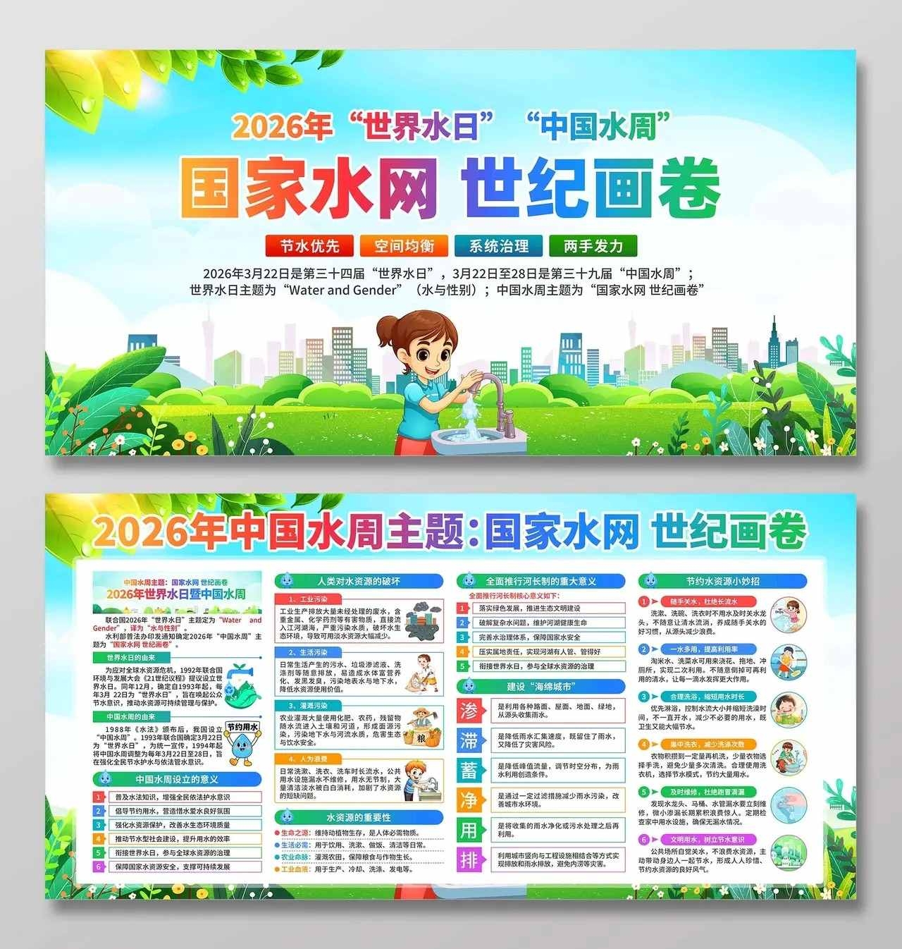 2026年中国水周世界水日世界水日展板