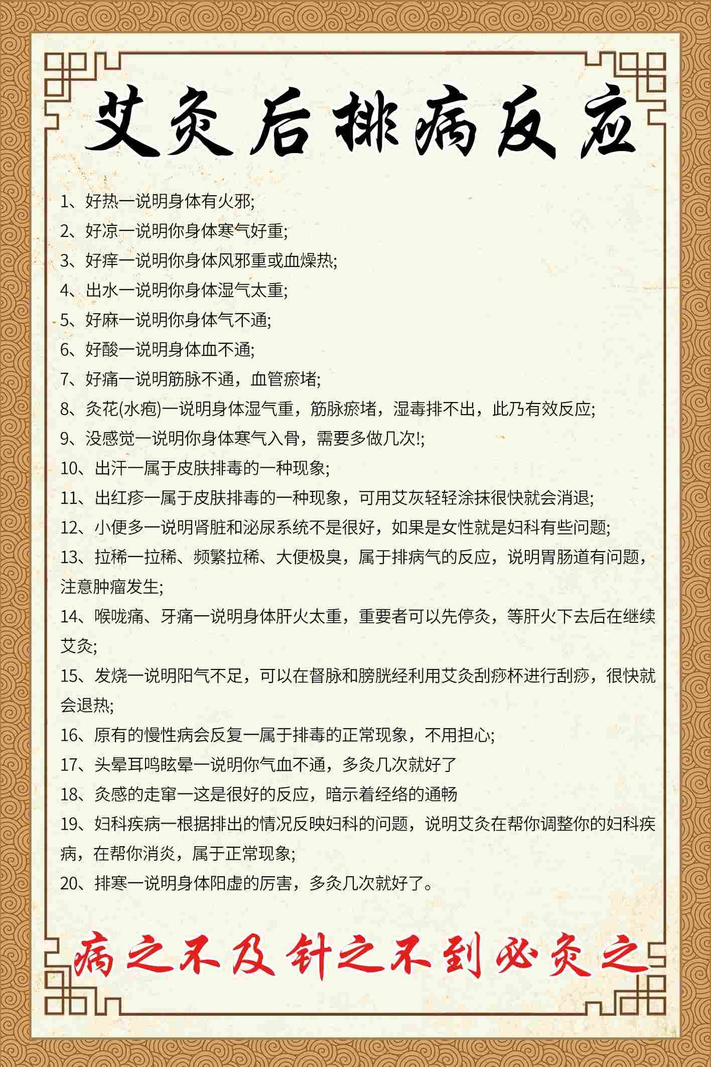 艾灸后排病反应宣传海报