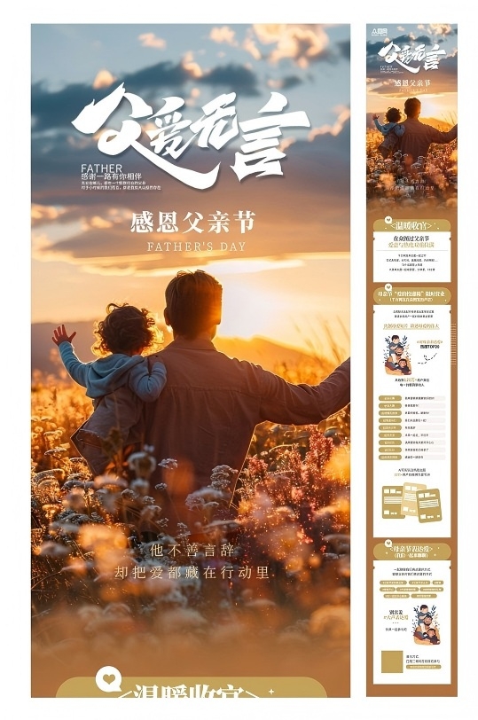 简洁父亲节活动推文宣传长图海报
