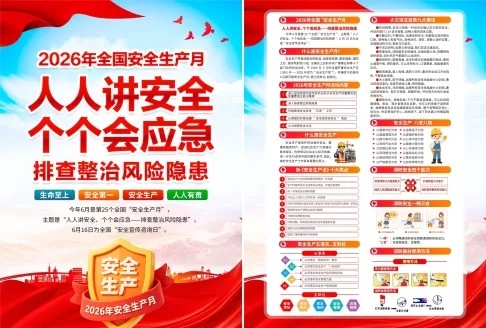 人人讲安全个个会应急2026年安全生产月宣传单页DM单页