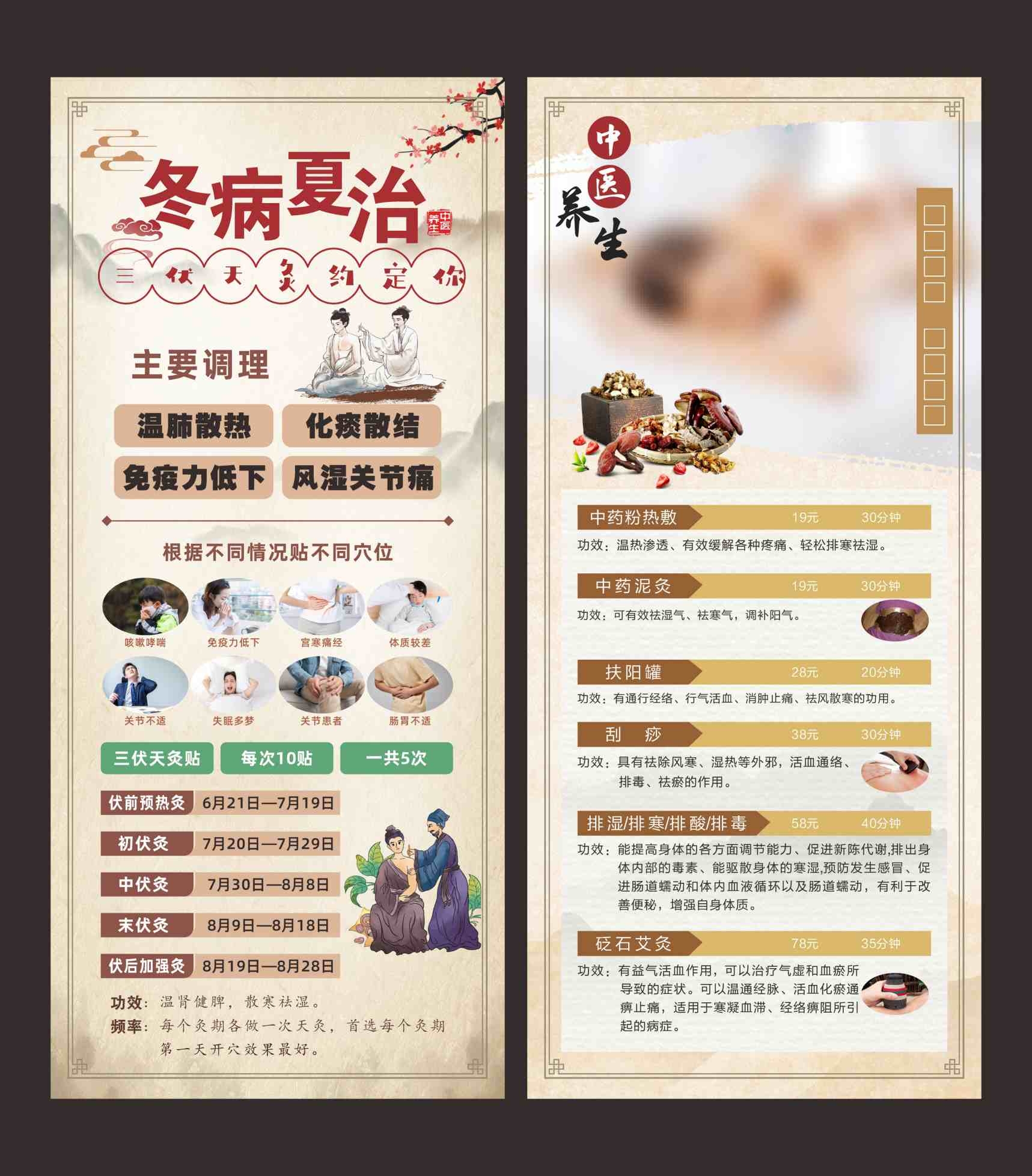 中医养生冬病夏治宣传海报