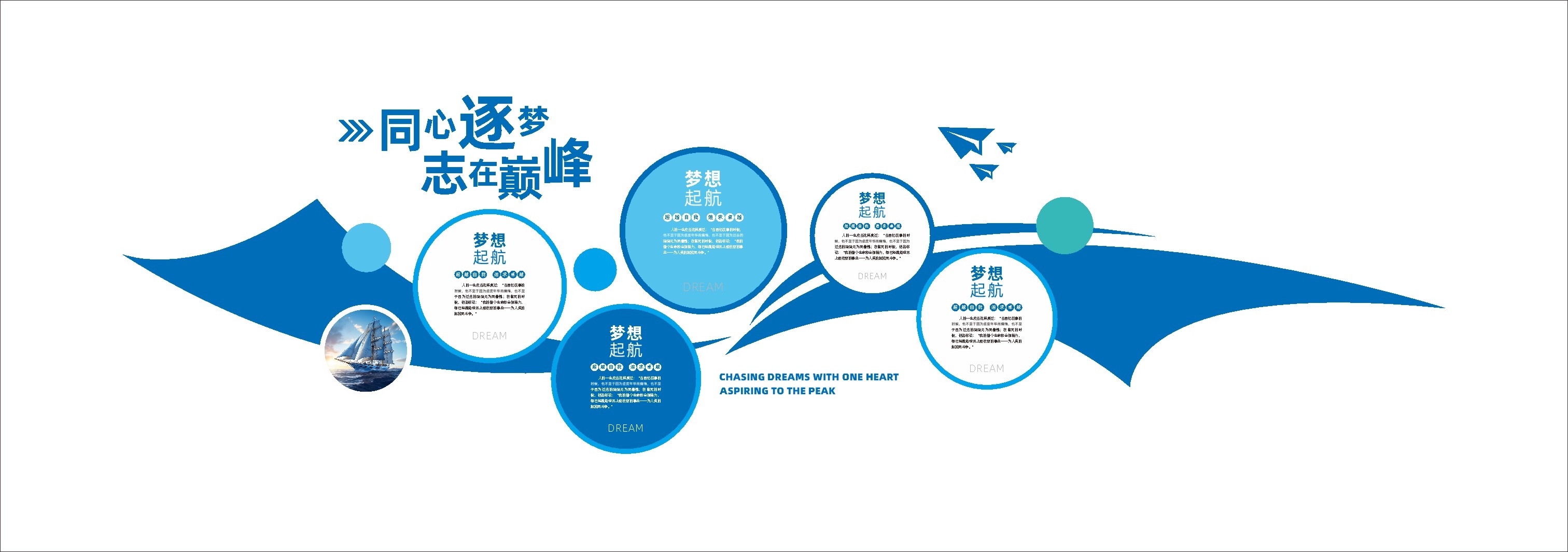 企业文化墙梦想启航文化墙