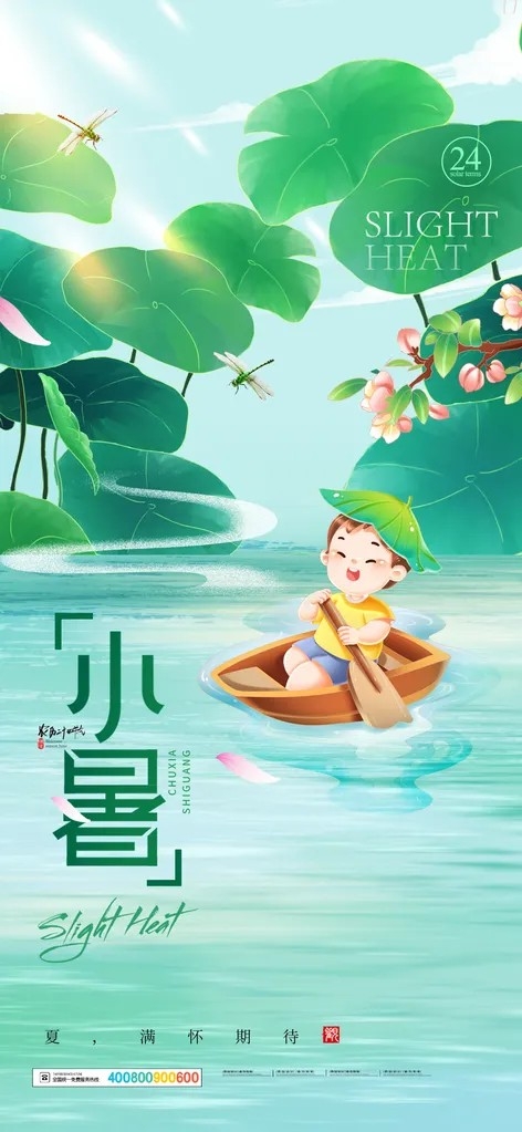 中国传统二十四节气小暑宣传海报