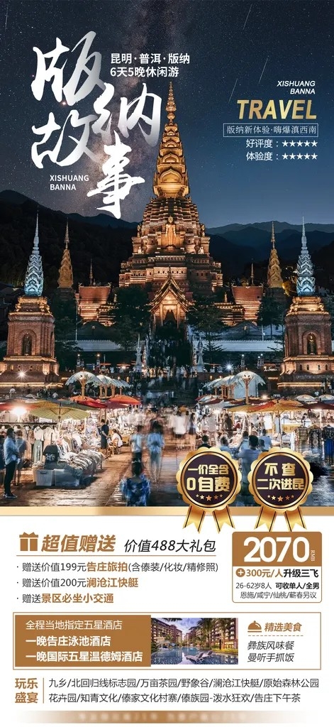 西双版纳云南旅游宣传海报设计