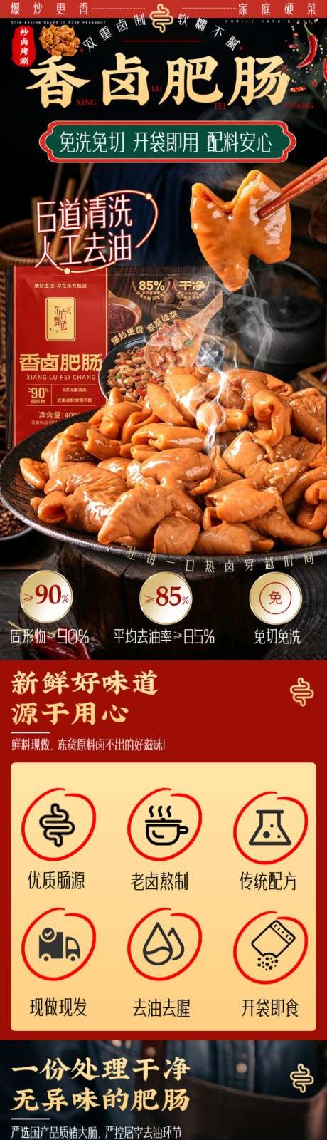 餐饮美食香卤肥肠海报