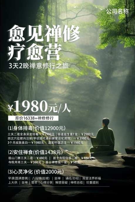 禅修修行疗愈营海报