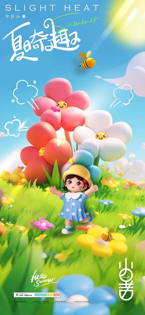 二十四节气小暑宣传海报