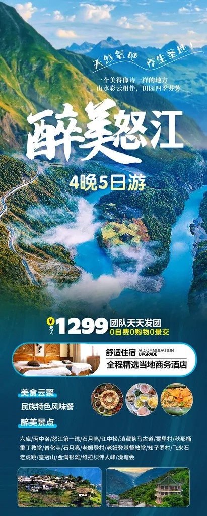 云南大理昆明丽江腾冲旅游海报