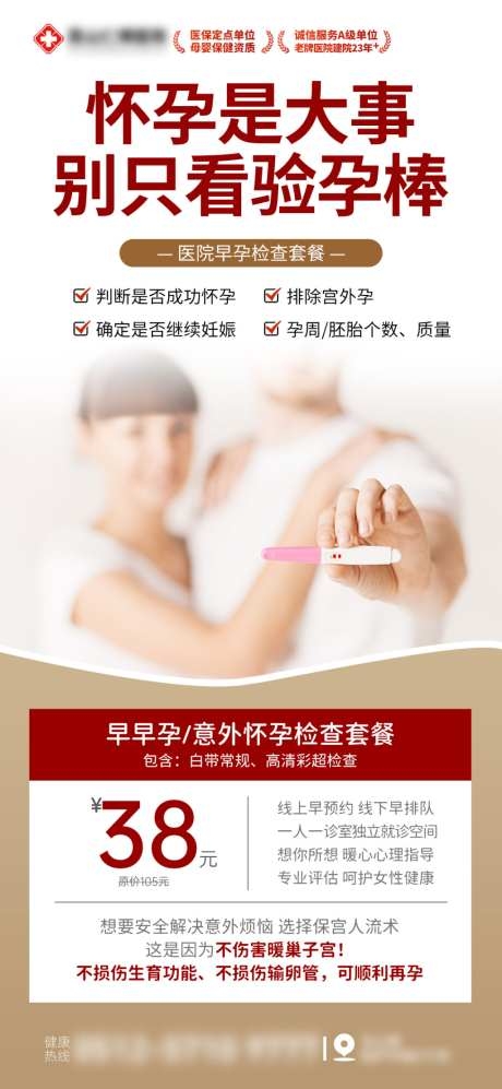 妇科检查早孕检查海报