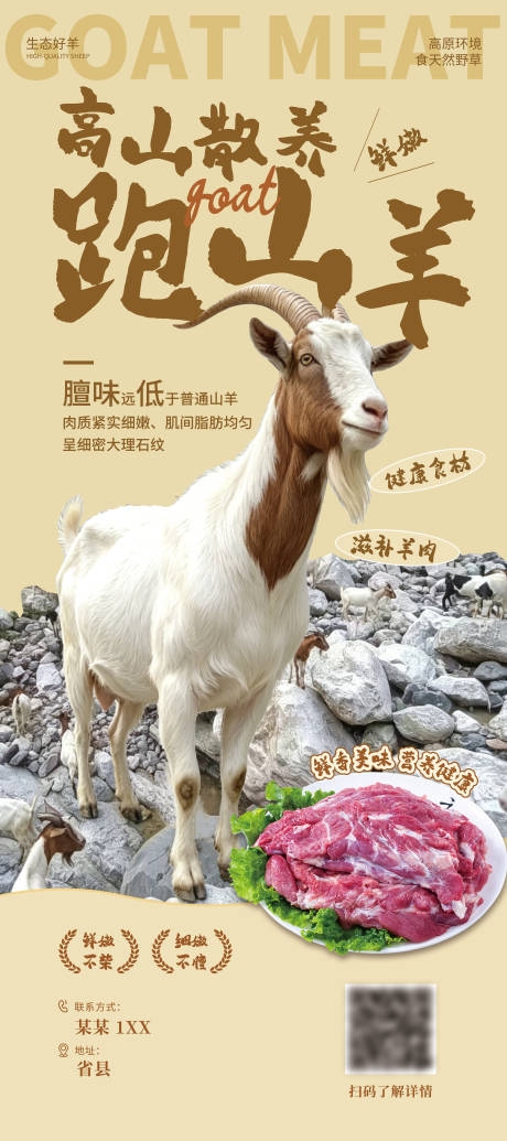 山羊肉展架海报