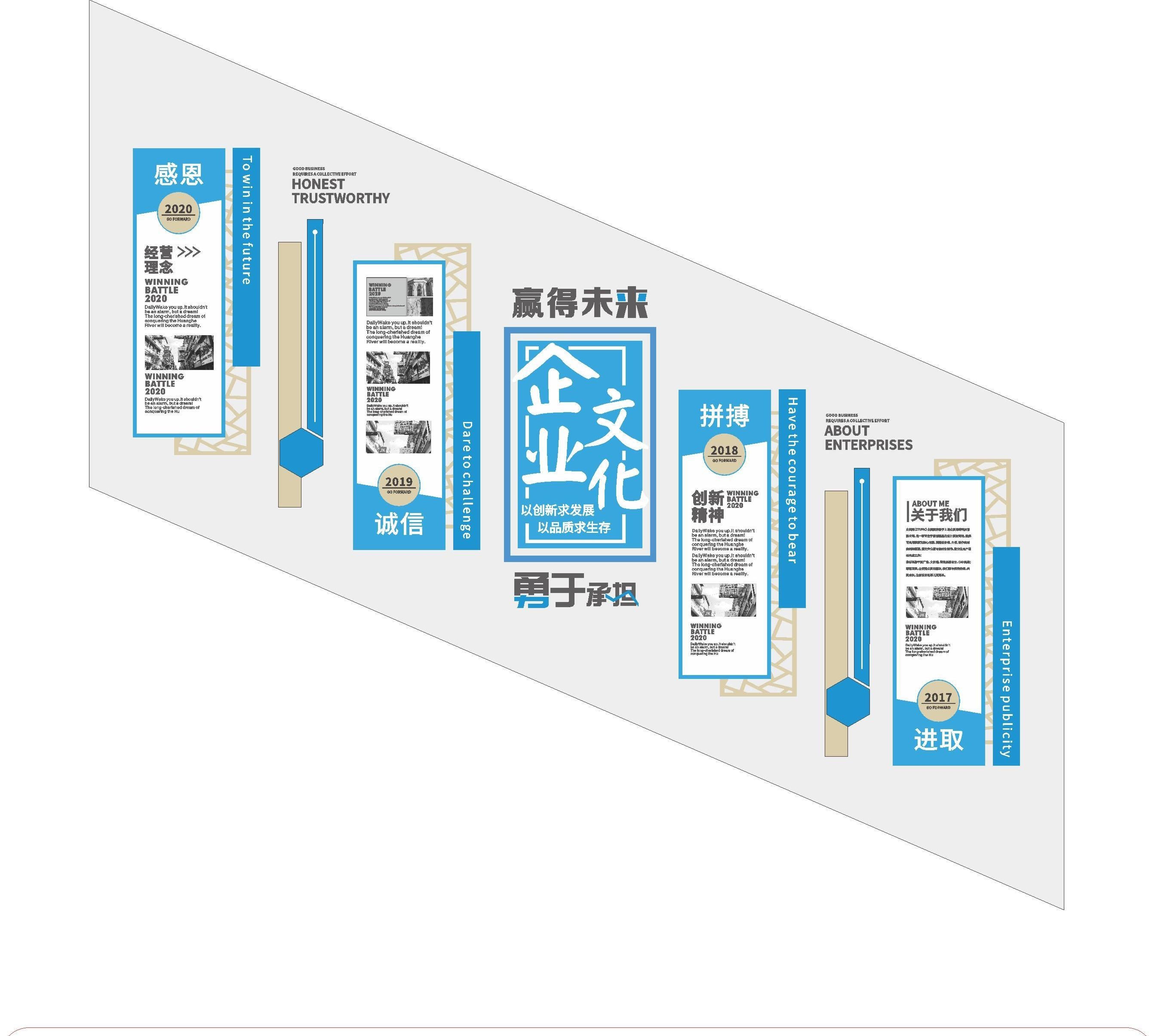 简约企业文化墙楼道文化墙