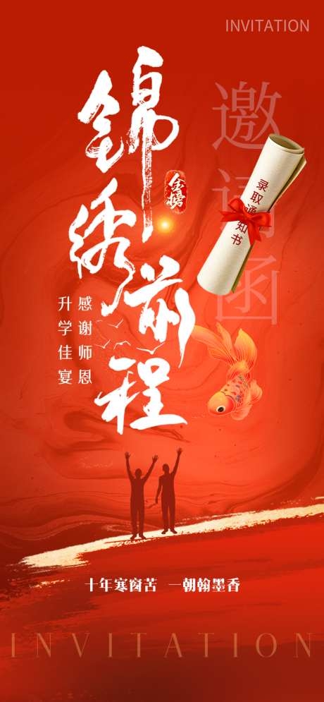 升学宴锦绣前程海报