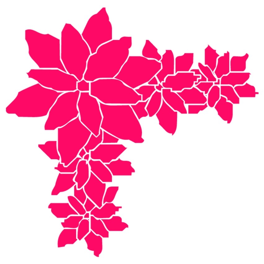 花纹边框红色角花