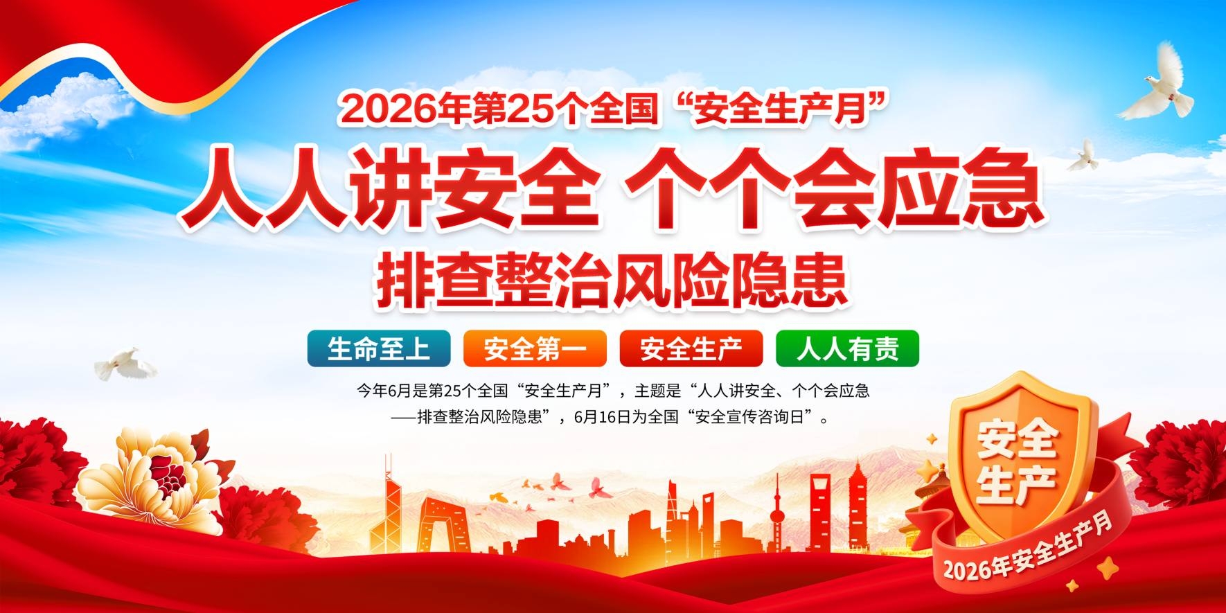 2026国家安全生产月宣传展板背景