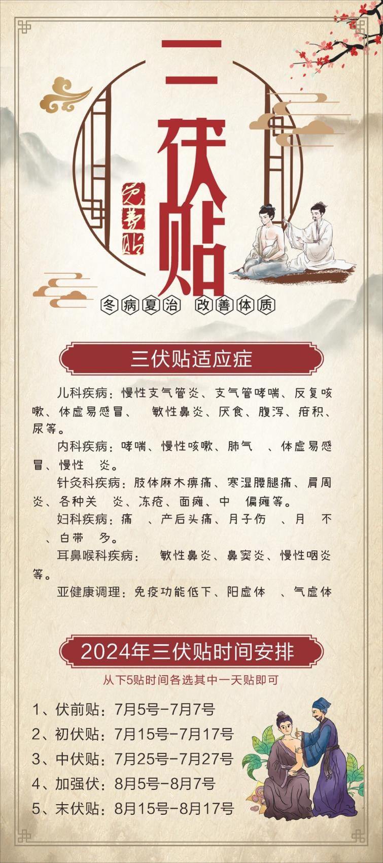 中医养生三伏贴宣传海报