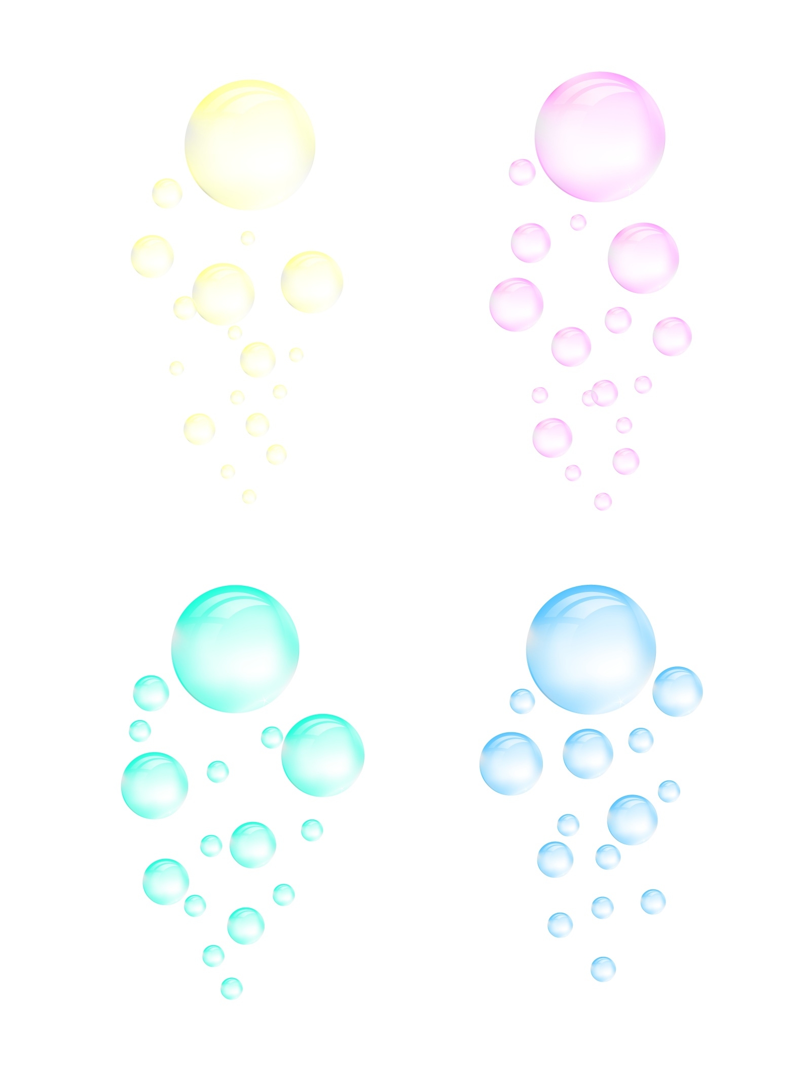 彩色泡泡透明水气泡水珠节日元素详情页素材JPG