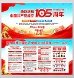 2026年建党节展板105周年宣传展板