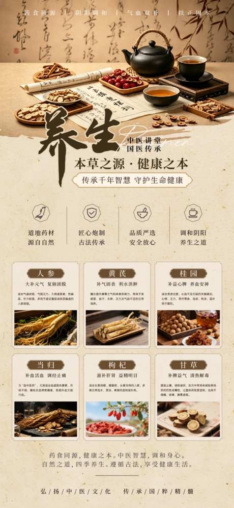 新中式中医养生海报AI