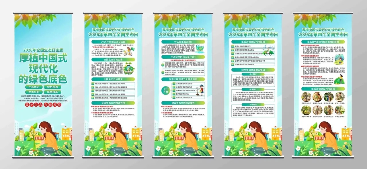 2026年全国生态日易拉宝PSD