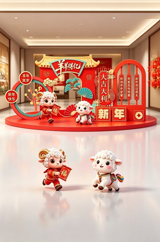 2027年羊年新年春节美陈