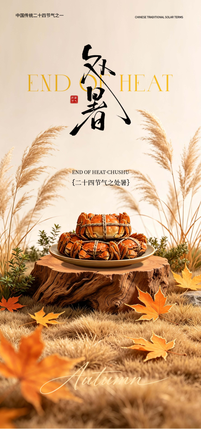 处暑美食节气海报