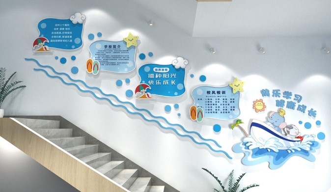 精品幼儿园楼梯文化墙
