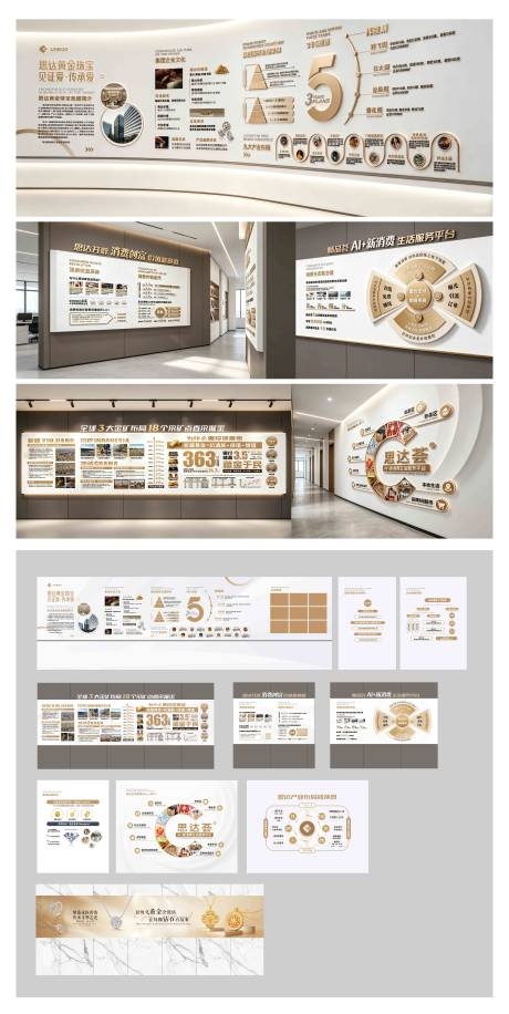 黄金珠宝企业展厅文化墙AI
