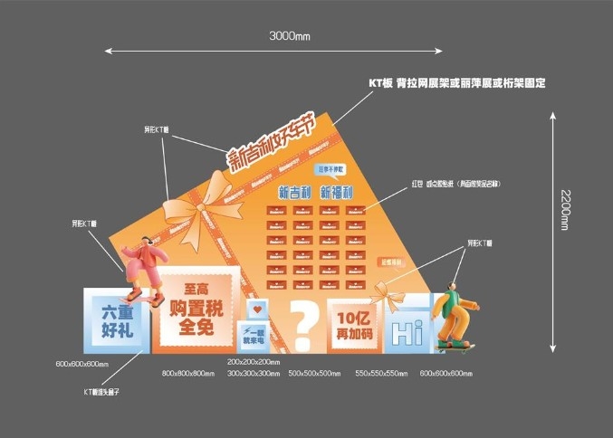 汽车展厅陈设盲盒墙