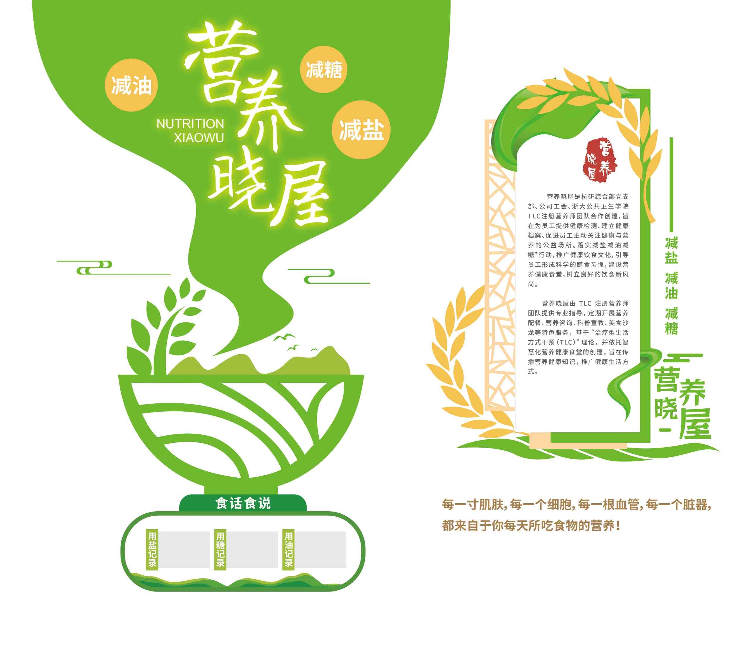 清晰营养晓屋食堂文化墙AI